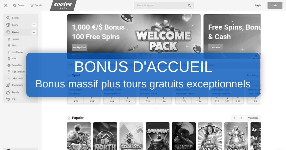 Evolve Bets Casino | Site Officiel - Jeux en Ligne France